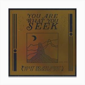 You Are What You Seek Canvas Print