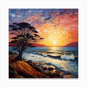 Sunrise Serenity: Cypress Whispers Canvas Print