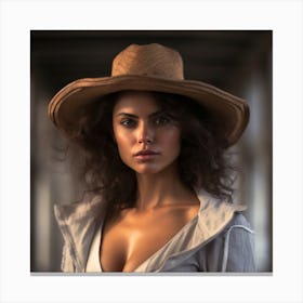 Woman In A Hat Canvas Print