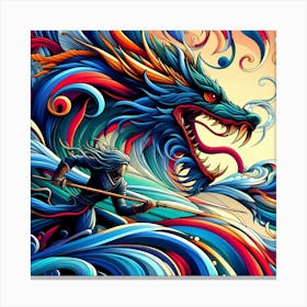 Dragon In The Sea 1 Canvas Print