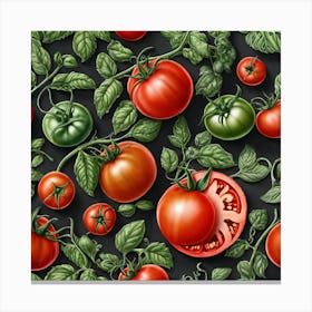 Seamless Pattern With Tomatoes 1 Canvas Print