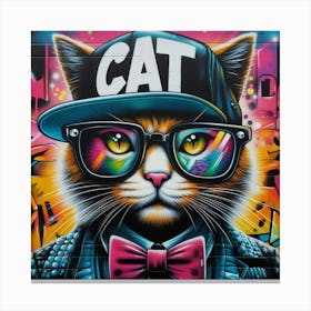 Cat Graffiti Canvas Print