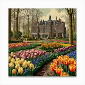 Tulips In The Garden 13 Canvas Print