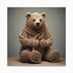 A Bear made of rope Canvas Print