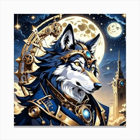 Steampunk Wolf 6 Canvas Print