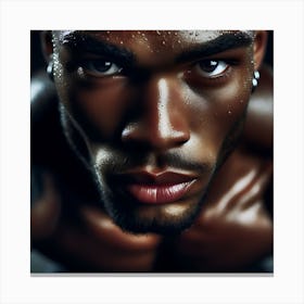 Close Up Of A Muscular Man Canvas Print