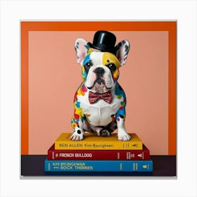 French artist Bulldog Canvas Print