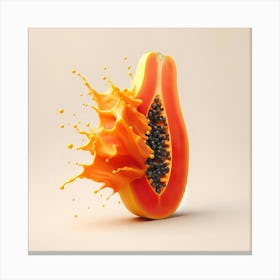 Papaya Juice Splash Canvas Print