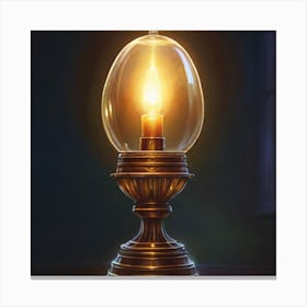 Lamp On A Table Canvas Print