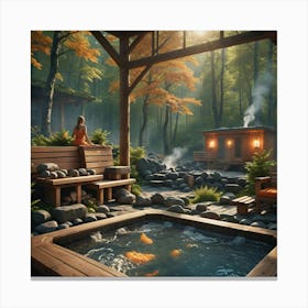 Japanese Hot Tub Canvas Print