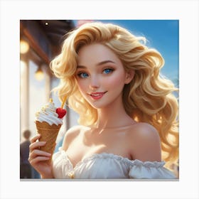 Ice Cream Girl 15 Canvas Print