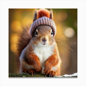 Firefly Adorable Squirrel In Cozy Knitted Accessories 46984 Canvas Print