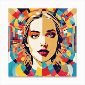 Girl With A Colorful Face Canvas Print