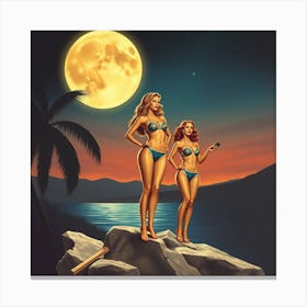 Two Women In Bikinis 1 Canvas Print