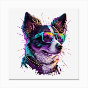 Corgi In Sunglasses Canvas Print