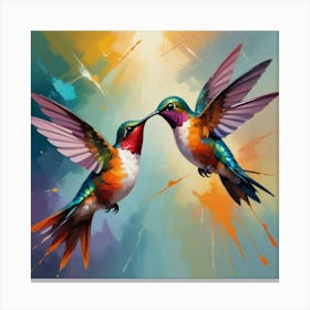 Hummingbirds Art Print 3 Canvas Print