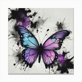 Butterfly With Paint Splashes 20 Canvas Print