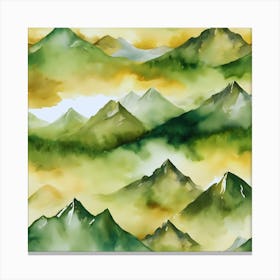 Watercolor Mountains Canvas Print