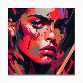 Warrior Fierce Angry Fine Art Portrait Canvas Print