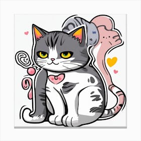 Kawaii Cat Canvas Print