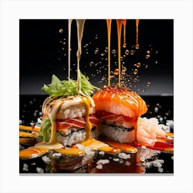 Sushi With Sauce Canvas Print