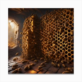 Bees Honey Hymenoptera Nature Wings Insect Entomology Pollination Insects Hive Honeycomb Canvas Print