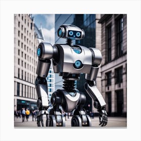 Robot In The City 13 Canvas Print