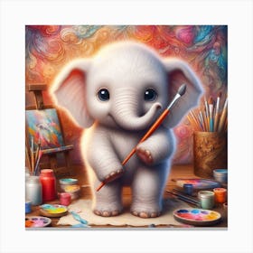 Elephant Artist 1 Canvas Print