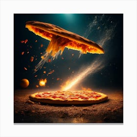 Pizza In Space Canvas Print