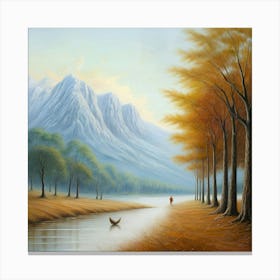 Autumn By The Lake Canvas Print