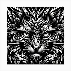 Cat Head Vector Illustration Canvas Print