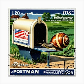 Snail On A Mailbox Canvas Print