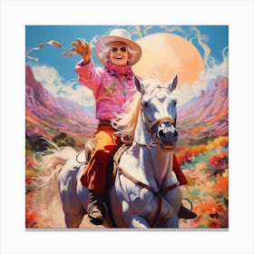 Cowgirl In The Desert Canvas Print
