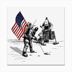 Apollo Program Apollo 11 Moon Landing, Moon Monochrome Outer Space Moon Canvas Print