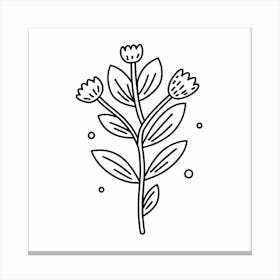 Doodle Of A Flower Canvas Print