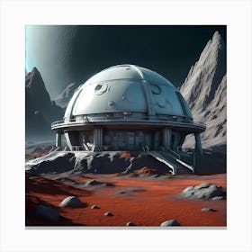Lunar outpost beyond the galaxy Canvas Print