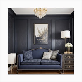 Black And Gold Living Room Canvas Print