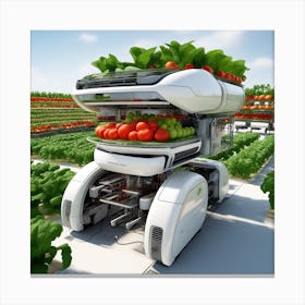 Robot In A Farm Canvas Print