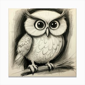 Owl Drawing 3 Canvas Print