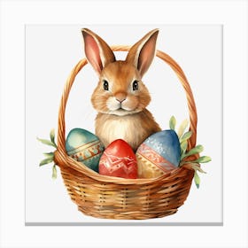 Easter Bunny In Basket 9 Canvas Print