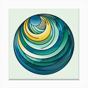 Blue And Yellow Sphere 1 Canvas Print