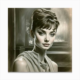 Chalk Painting Of Audrey Hepburn Canvas Print