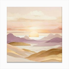 Sunset In The Desert gold and lilac 1 Canvas Print