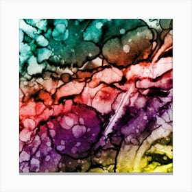 Watercolor Abstraction A Rainbow Of Raindrops 1 Canvas Print