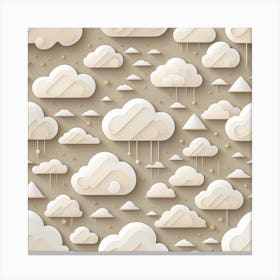 Paper Clouds Seamless Pattern Canvas Print