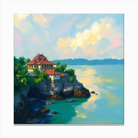 House On The Cliff Canvas Print