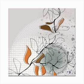 Abstract Branch Cool Sunrise Square Canvas Print