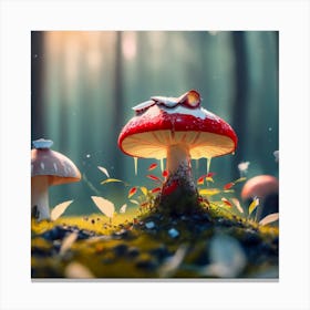 Dibuja Una Seta Amanita Cesarea En Bosque Magic Canvas Print