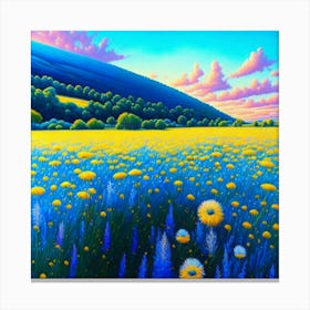 Field Of Dandelions Canvas Print
