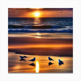 Sunrise At The Beach Canvas Print